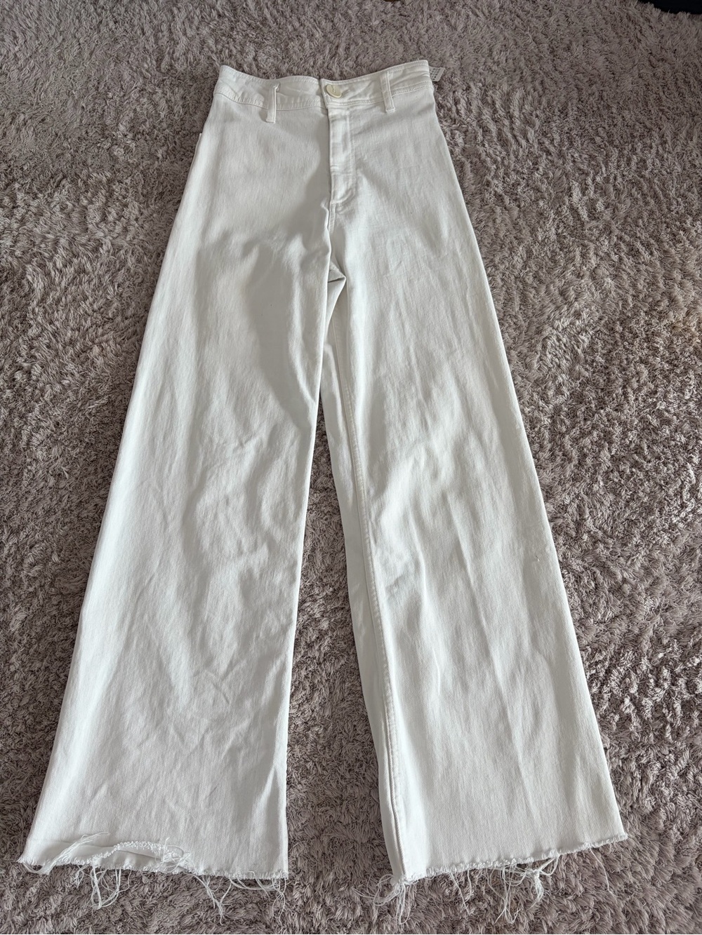 White Zara Jeans High Rise Wide Leg Size 2